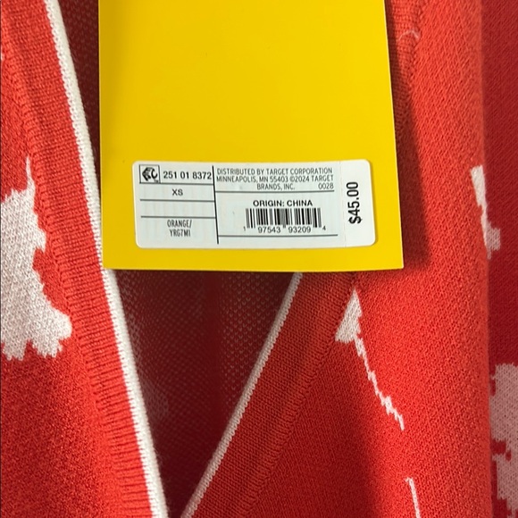 Target X Diane Von Furstenberg Orange and White Sleeveless Wrap Dress - Picture 4 of 5